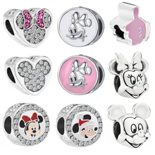 Новинка,,, сплав, шарик, Микки Маус, Минни, очаровательные бусины, подходят Пандоре, браслет или ожерелье с шармами, DIY, Женские Ювелирные изделия