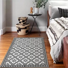 Area Rug for Living Room Nordic Black and White Geometric Pattern Carpet Rugs for Children Rooms Soft Coffee Table Floor Mat