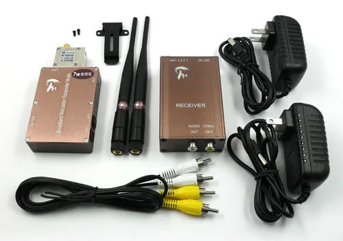 Taiwan 1.3Ghz 7000MW 7W Wireless transceiver,1.3Ghz Video Audio Transmitter Receiver,Long Range FPV CCTV transmitter 4