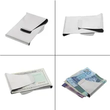 Держатель для карт из нержавеющей стали двухсторонний кошелек держатель для карт Зажимы для денег