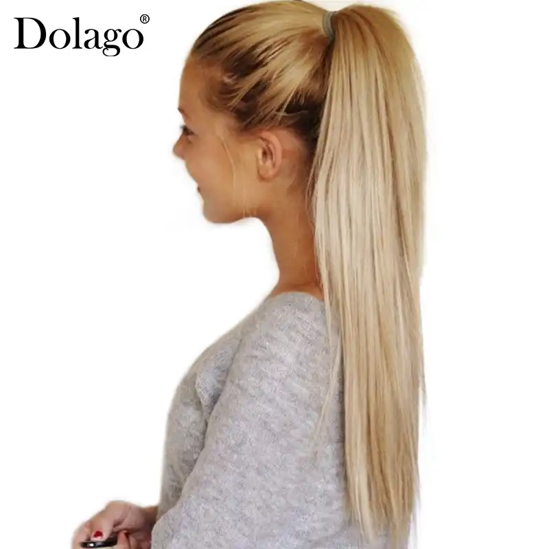 blonde wig with ponytail