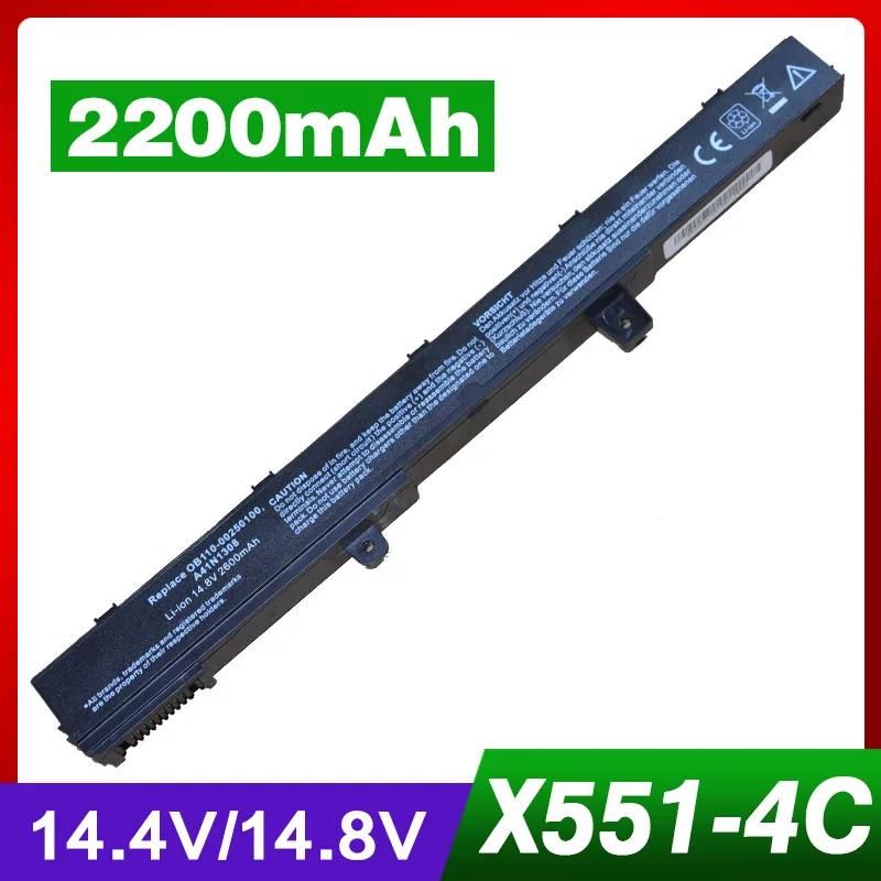 2200 mah батарея ноутбука для Asus A31N1319 X551M A41N1308 A31LJ91 X451CA X451 X551 X451C 0B110-00250100 X451M X551C X551CA