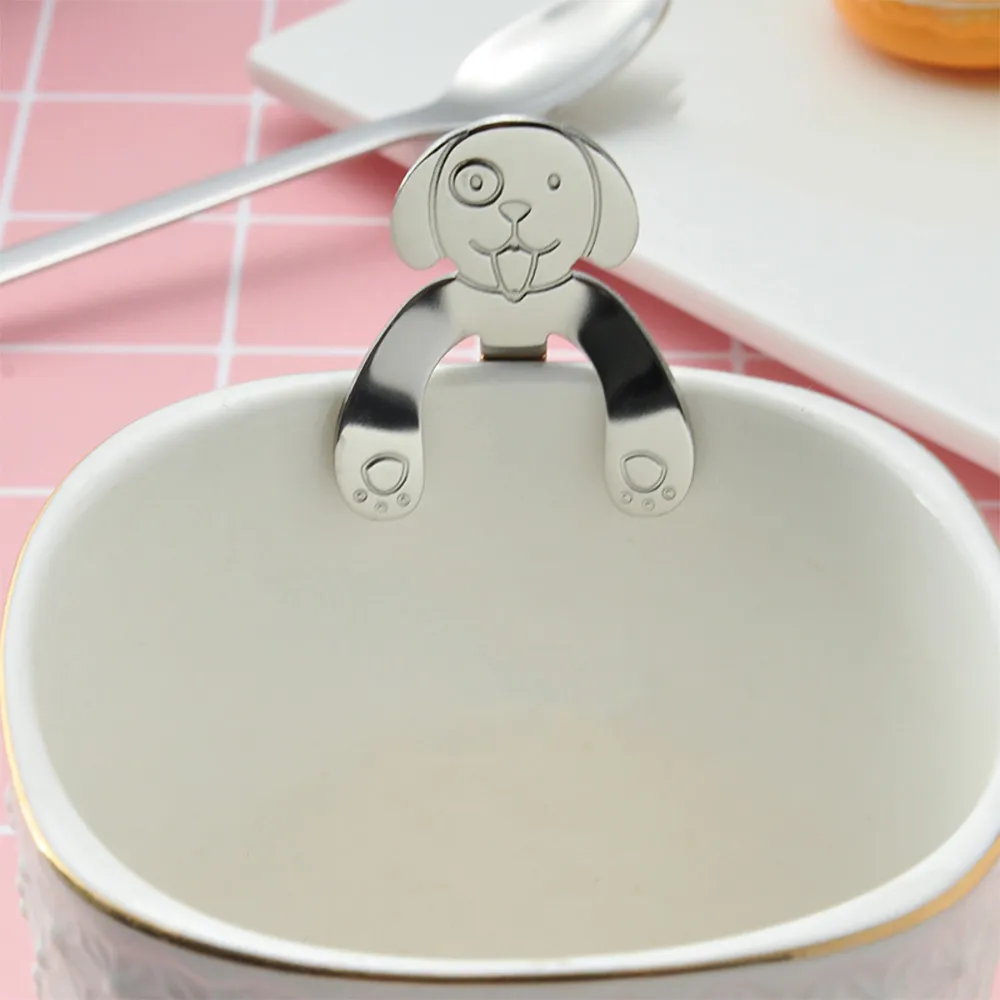 

Royal Style Flatware for Snacks Kitchen Cute Dog Spoon Long Handle Spoons Flatware Coffee Drinking Tools Kitchen Gadget #or