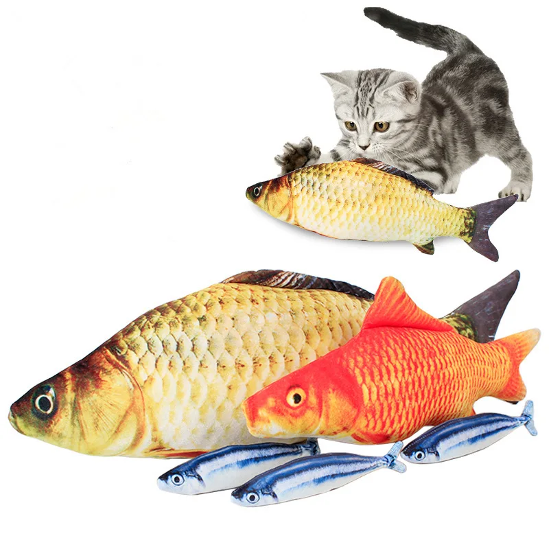 Cat Fish Toy Plush Stuffed Dog Toy Funny Catnip Toys Scratching Lovely Pet Mint Simulation