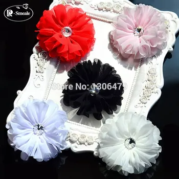 

10 Pcs New Headdress Handmade Flowers, Bridal Headdress Flower, White Plus Diamond Pearl Flowers RS885