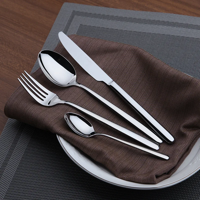 US $37.93 Cozy Zone 16 Pcs Set Simple Dinnerware Set Dinner Stainless Steel Cutlery Set Knives Forks Coffee Classic Family Tableware