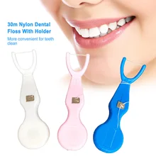 30 м нейлоновая зубная нить с держателем Pro Бытовая чистка зубов Палочки Инструмент для зубов Уход за полостью рта очиститель уход за зубами Стоматологическая нить