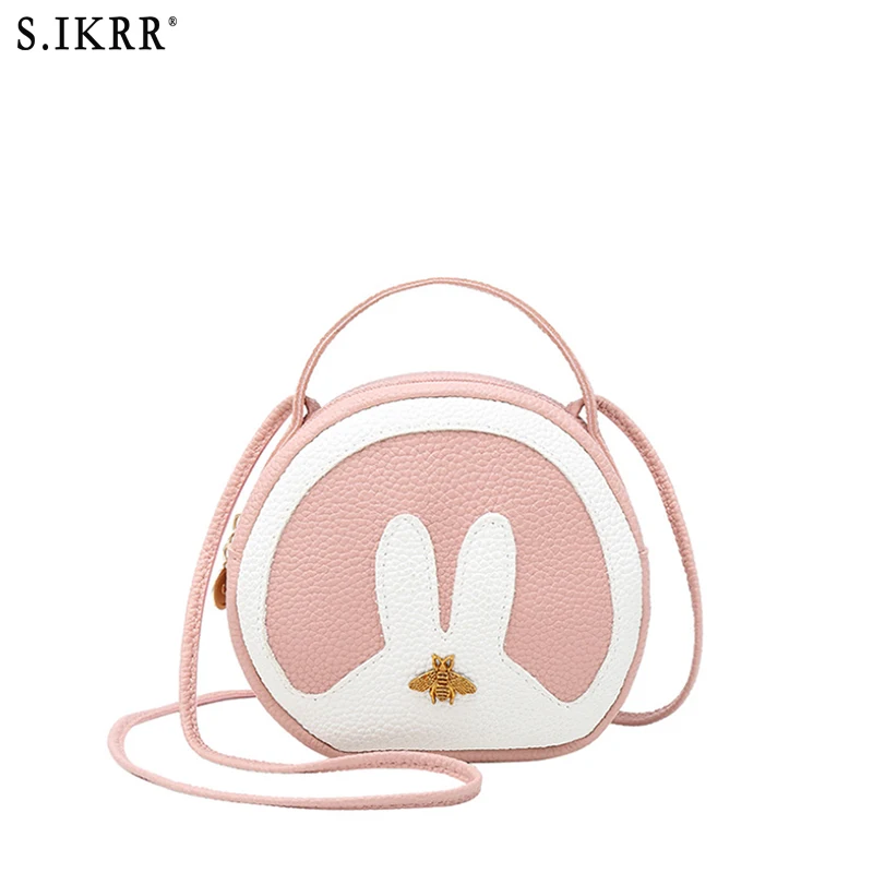 

S.IKRR Round Women Bag Rabbit Ears Crossbody Bags For Women Ladies Cute Shoulder Bag Circular Girls Messenger Bags Summer