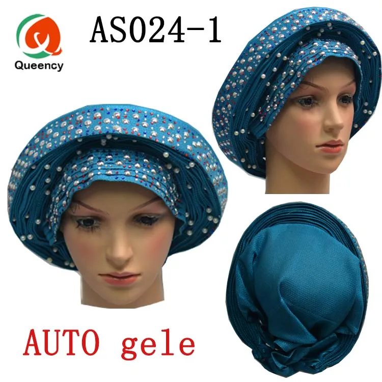 

2018 Queency African Already Made Aso oke Headtie Auto-Gele Head Wrap For Ladies Wedding And Party DHL Free Shipping AS024