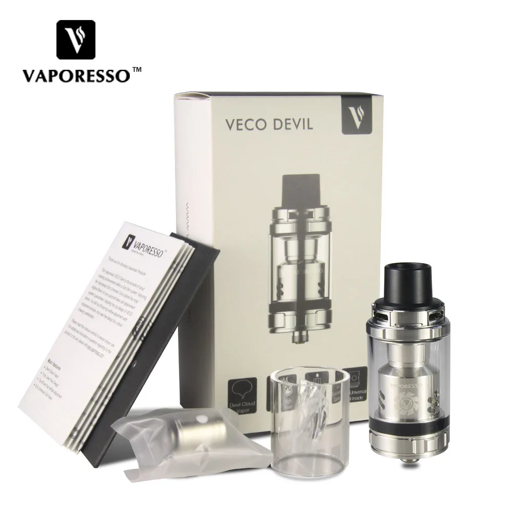 

Original Vaporesso VECO Devil Tank Capacity 5ml Atomizer with Extra EUC Universal Coil Top Airflow Cloud Vapor Sub-Ohm Tank