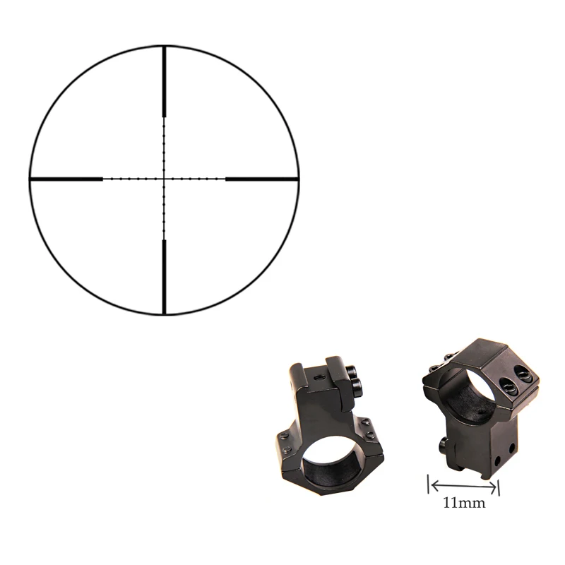 Leupold 1,5-5X20 Mil-dot рихткруис тактический прицел оптические прицелы для страйкбола воздушные винтовки свободные крепления кольцо - Цвет: Mil dot 11mm