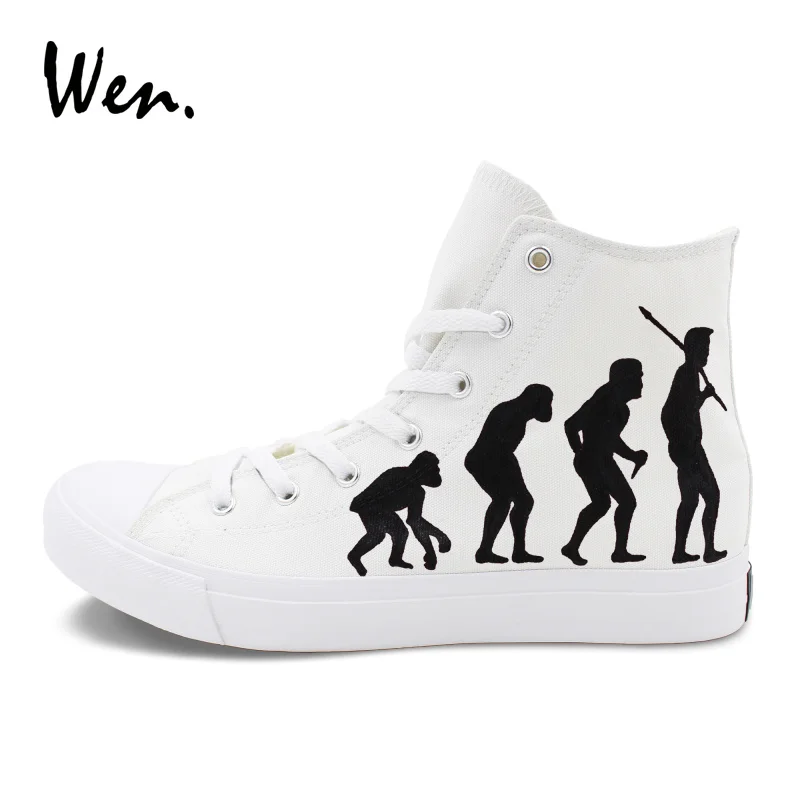Personalizado Wen Blancos Cuerda Pintado Suela Original Humana Mujer Diseño Hombre Lona Evolución De Planos La Zapatos A Mano Zapatillas wA1wqTxfr