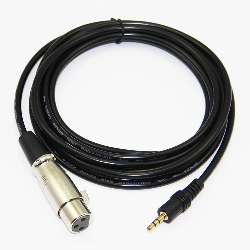 3 м 10FT 1/8 ''jack 3.5 мм золото стерео аудио мужской xlr Щепка Женский микрофонный кабель для мобильных устройств