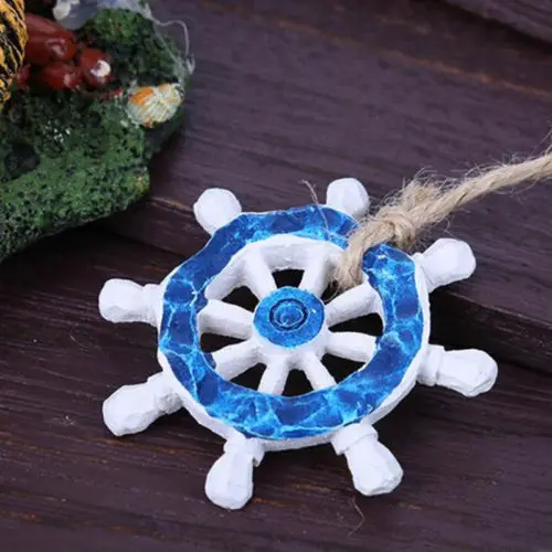 Limit 100 5Pcs/lot Decorative Sheels Starfishes Mediterranean Wall Decor Anchor Shape Wooden Hanging Hanging Ornament Decals