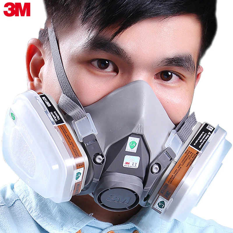 3M 6200 Gas Mask Spray Paint 17 In 1 Antiodor Personal Dust Mask Chemical Industrial Half Face Respirator Dust Mask