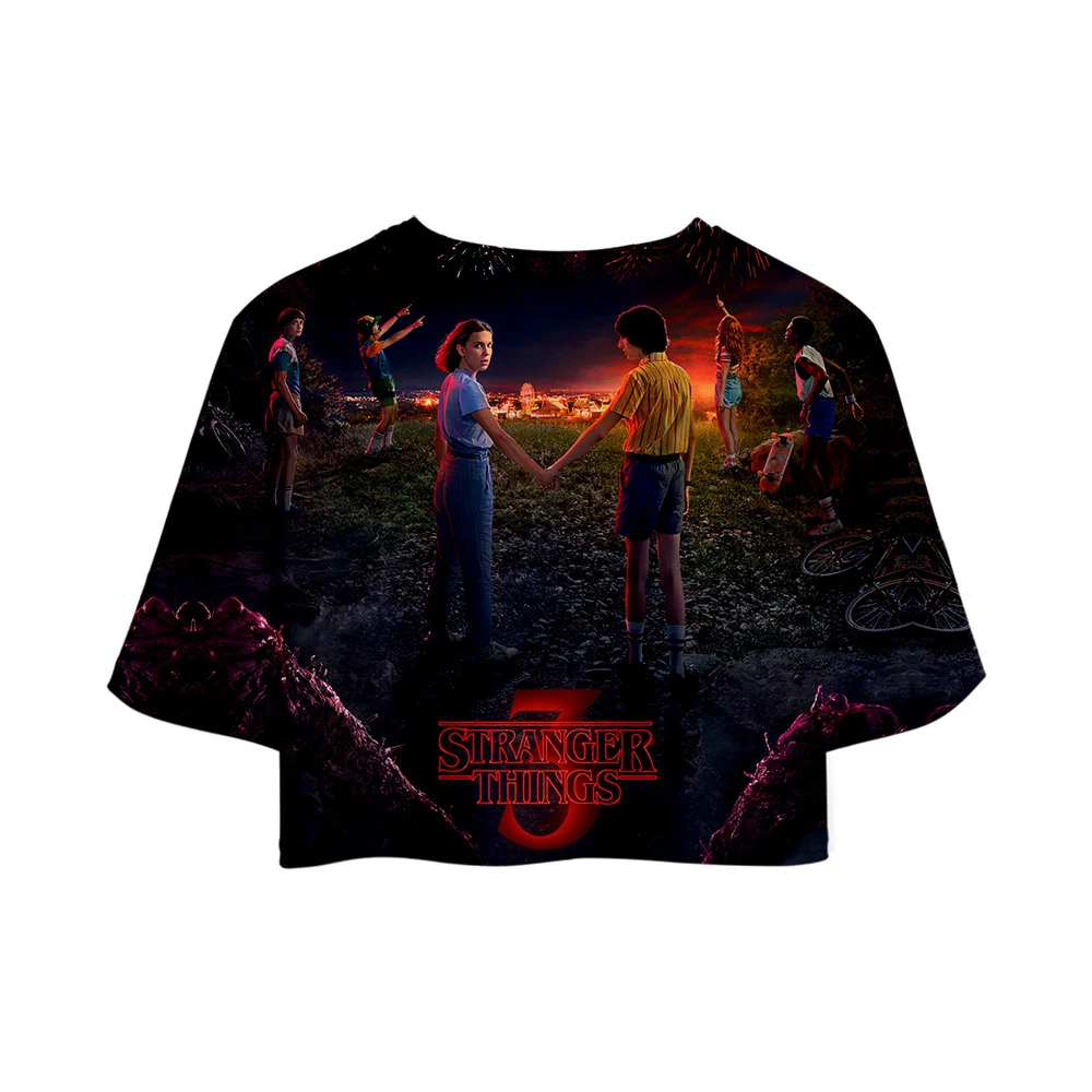 Комплект из двух предметов Stranger Things 3D укороченный топ и шорты модная летняя