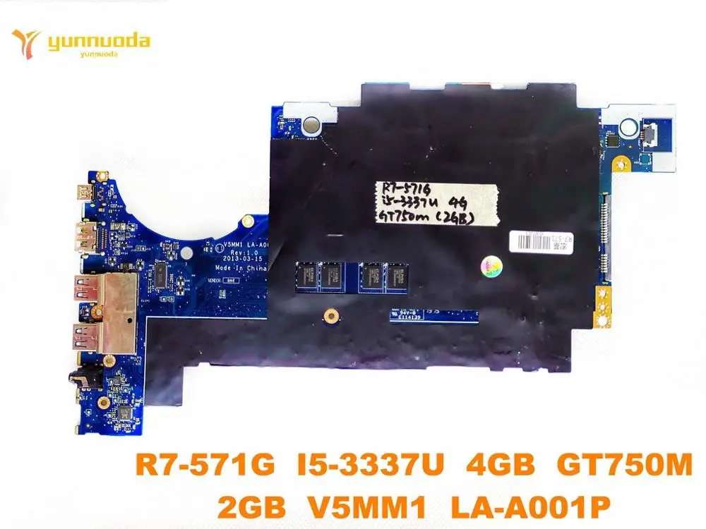 الأصلي لشركة أيسر R7-571G اللوحة المحمول R7-571G I5-3337U 4 GB GT750M 2 GB V5MM1 LA-A001P اختبار جيد شحن مجاني