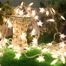 Outdoor LED Curtain Fairy String Lights Window Curtain Icicle Lighting Five-pointed Star Styled for Christmas, Parties, Wedding
