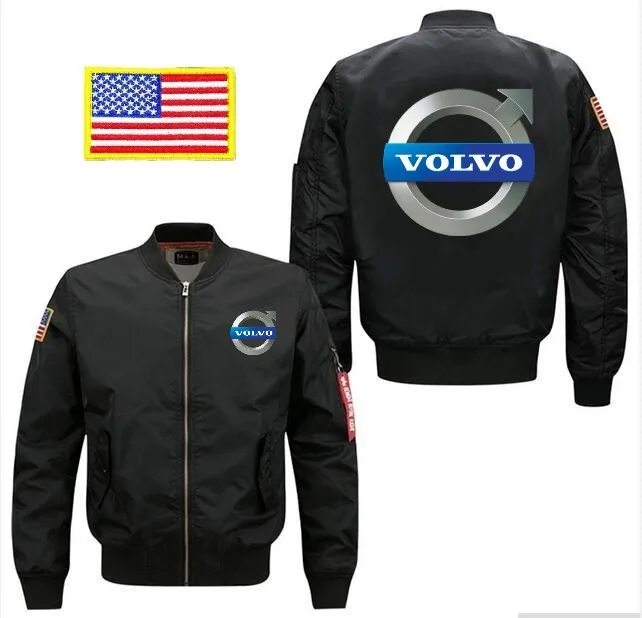 

Volvo Men Bomber Flight Flying Jacket Winter thicken Warm Zipper Men Jackets Anime Men's Casual Coat