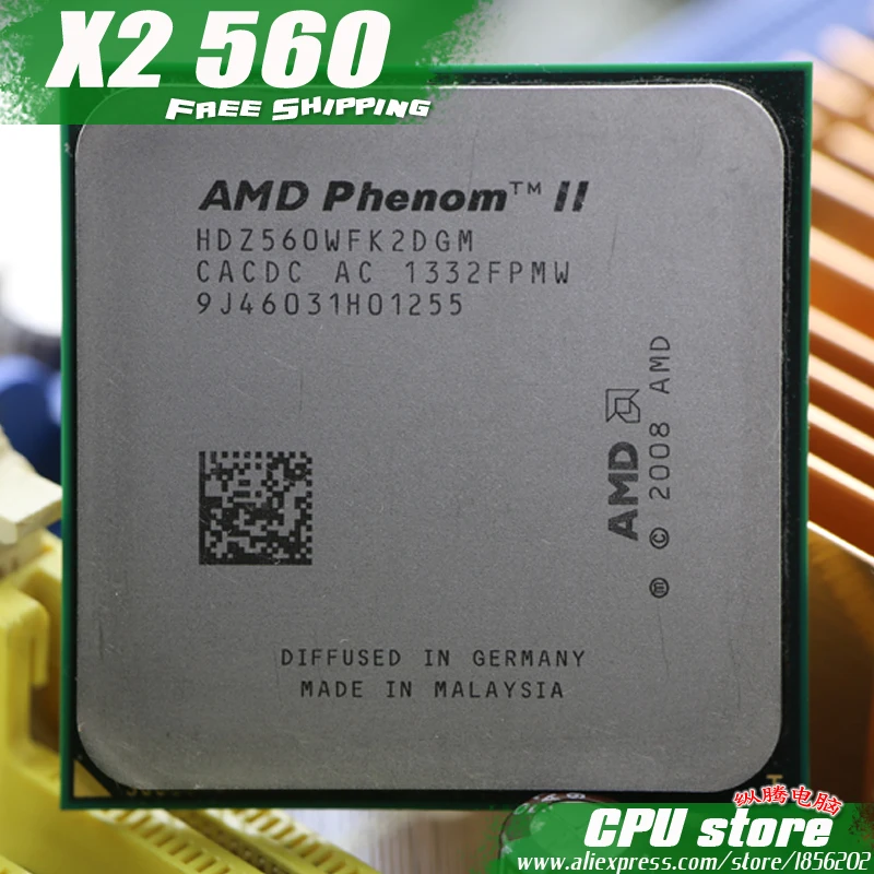 

AMD Phenom II X2 560 CPU Processor Dual-Core (3.3Ghz/ 6M /80W / 2000GHz) Socket am3 am2+ free shipping 938 pin , sell 550 545
