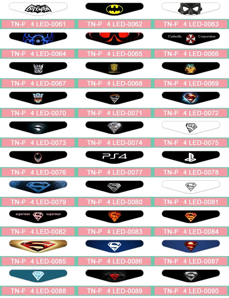 ps4 light bar sticker 61-90