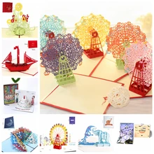 1 шт. 3D стерео складные рукописные Детские пустые карты ручной работы Креативные пользовательские день рождения детские подарочные карты