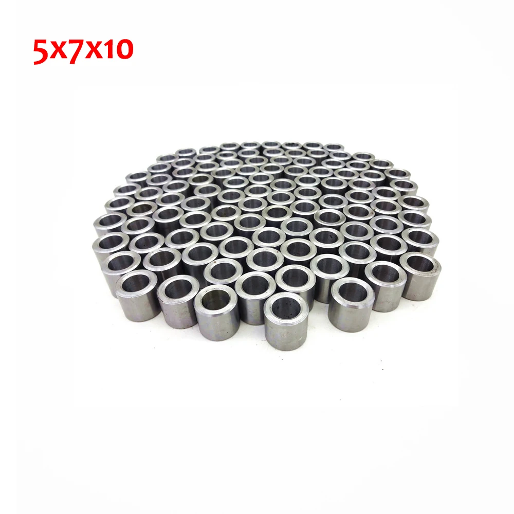 10 Pcs 5x7x10 OD 7MM ID 5MM Steel Drill Sleeve Brushing Guide Sleeve