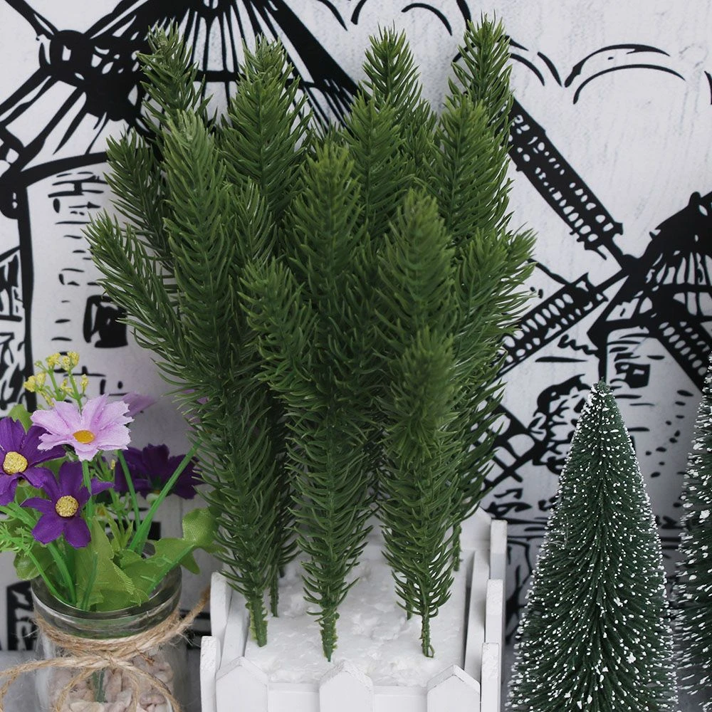 Artificial Flower Home Decor Christmas Xmas Tree 10Pcs Pine Branches Fake Plants Artificial Flower Home Decor Christmas Xmas Tree 10Pcs Pine Branches Fake Plants