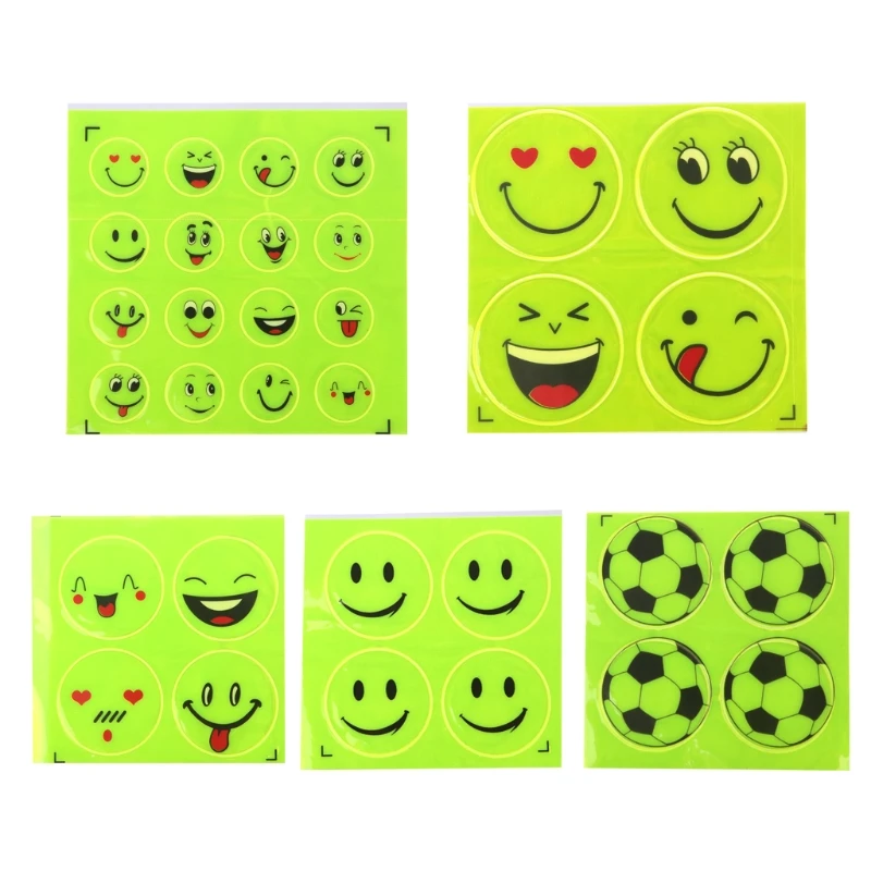 

Funny Reflective Bicycle Sticker Smiling Face Pattern Safety Night Riding Decal