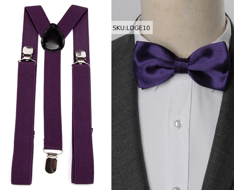 Подтяжки галстук бабочка набор для мужчин модные подтяжки для мужчин мальчиков и женщин Бабочка подтяжки брюки Tirantes Свадьба Досуг рубашка остается - Цвет: LDGE10