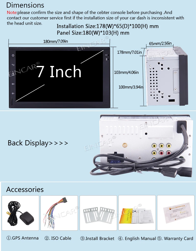 Clearance Android Touch Screen Car Stereo 2 Din Radio Video Player Bluetooth WiFi GPS Navigation support Car LOGO 1080P OBD2 Camera Input 5
