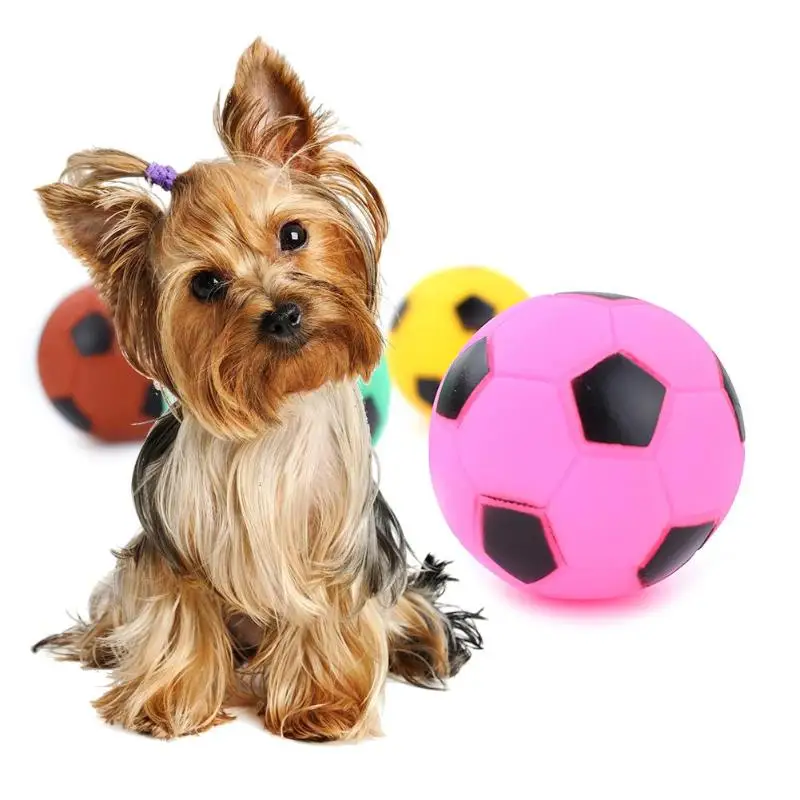 

1pcs Dog Toy Football Shaped Pet Dog Molars Bite Squeak Vinyl Toys Sound Chew Play Toy Dog Playing Toy Random Color