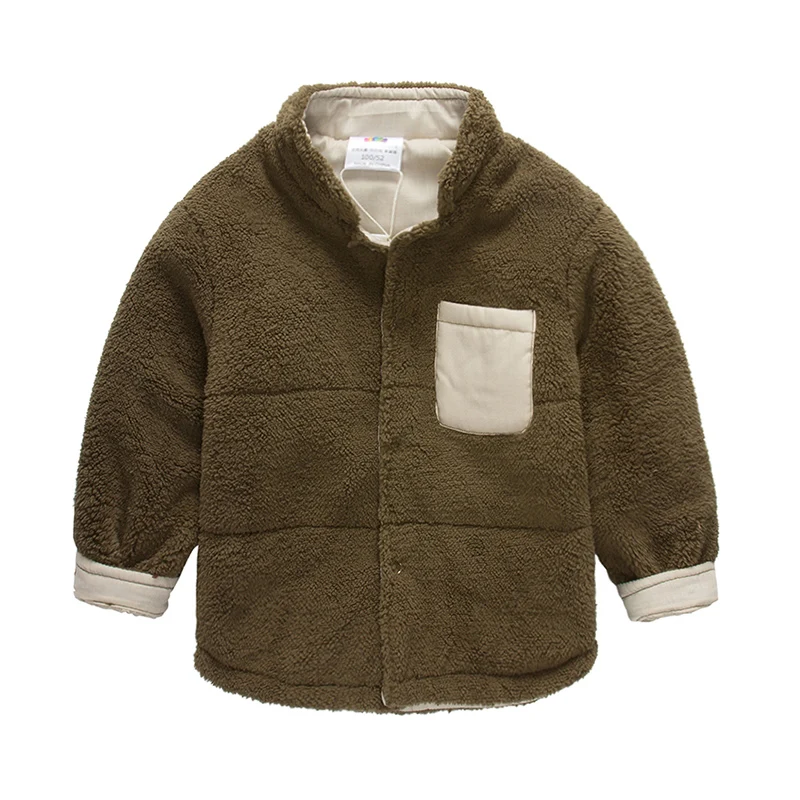 

Baby boy outerwear coat spring autumn child thickening button jacket kids Long Sleeve Cotton Coats Kids Warm Clothing