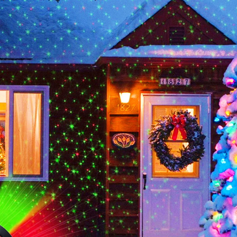 

Christmas Laser Projector Show Light Red Green LED Stage Spotlight Xmas Lawn Garden Sky Laser Landscape Lamp Lighting