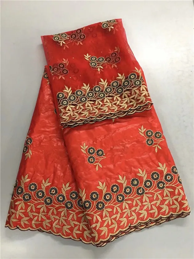 5ayrd bazin riche fabric set with 2yard african tulle lace for blouse latest getzner in red wedding 12 | Дом и сад