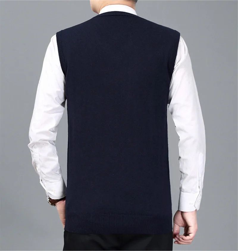 Sweater Men Pullover Cashmere Jumper Classic Sleeveless Sweaters Vest Mens Pull Homme Male Pattern Cashmere Sweater Vest