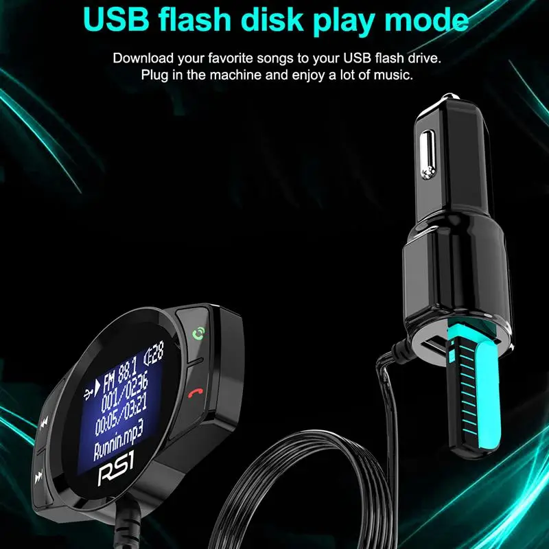Onever, двойной USB порт, Bluetooth, fm-передатчик, Автомобильный mp3 плеер, модулятор, громкая связь, автомобильный комплект, быстрое зарядное устройство, адаптер для iPhone X