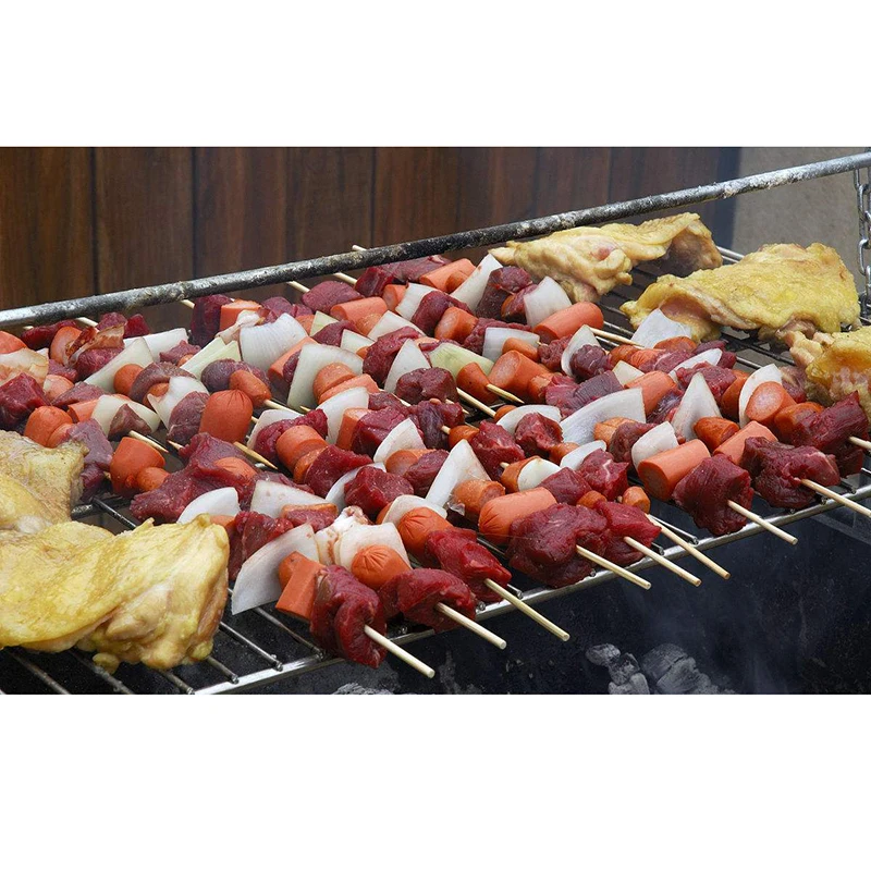 Barbecue Skewers Bamboo Sticks BBQ Meat Skewers Disposable Grill Sticks BBQ Tools Outdoor Camping Tools 100/200/300/500pcs