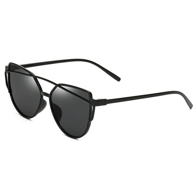 

Cheap 2018 Cat Eye Sunglasses Women Vintage Fashion Rose Gold Mirror Sun Glasses Unique Flat Ladies Sunglasses retro UV400 UV