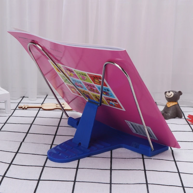 Регулируемая угловая металлическая подставка для книг Fordable portable Document Book-Reading Holder с розничной посылка кой - изображение