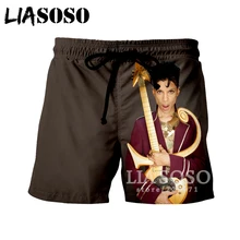 LIASOSO новые летние модные Для мужчин Для женщин шорты 3D принт певица цена Роджерс Нельсон пляжные Фитнес Повседневное забавные свободные шорты A042-10