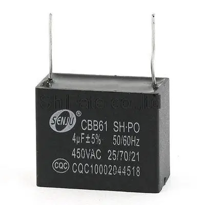 Вентилятор CBB61 450VAC 2 Клеммы 4 мкФ полипропиленовая пленка моторный конденсатор |