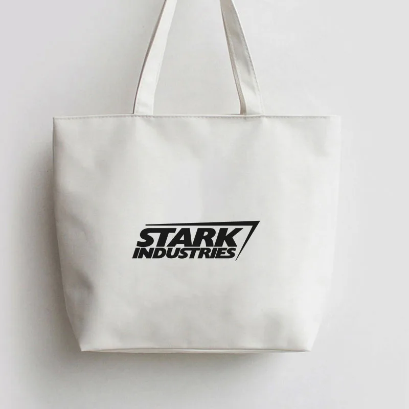 

Stark Industries Canvas Tote bag Cartoon Shopping bags school Shoulder Reusable Shopper Grocery bag GA623