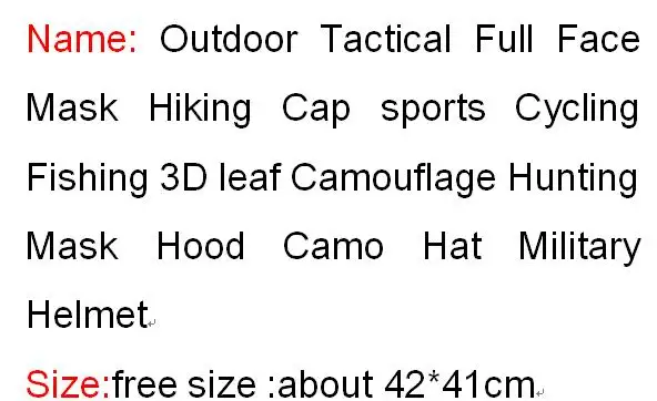 3D outdoor Geely clothing full face mask hood headgear Camo leaves caps fishing camouflage hunting hat headwear masks