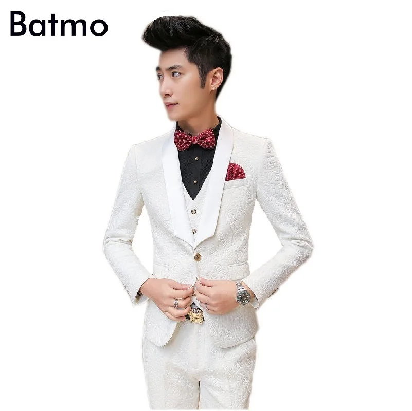 2017 new arrival high quality white embossing men's suit ,men's wedding ...