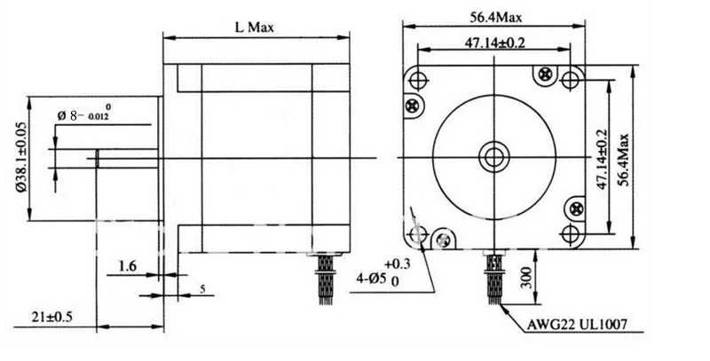 Шаговый двигатель Nema 23 57x56 мм D = 6,35 мм или 8 мм 2 фазы 3.0A 1,8 градусов NEMA23 для ЧПУ Гравировальный фрезерный станок 3D принтер