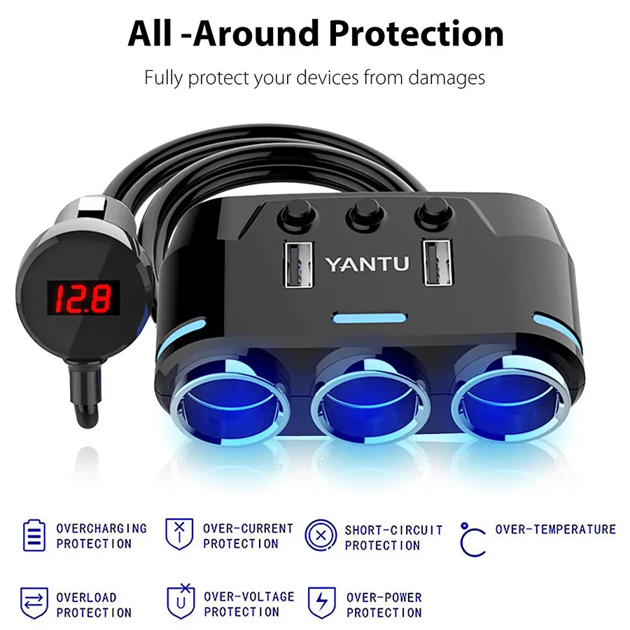 USB адаптер для зарядного устройства от прикуривателя автомобиля 12 V 24 Splitter гнезда
