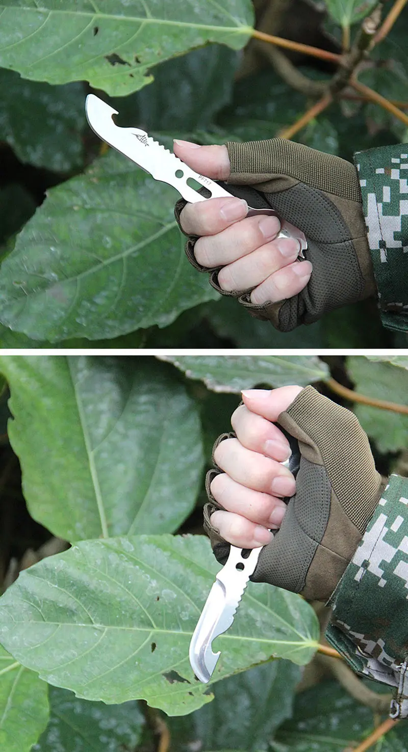 Outdoor Camping Multipurpose Tools Fork Knife Spoon Fork Bottle Opener Tainless Steel Cutlery Hiking Survival Whistle Travel Kit (6)