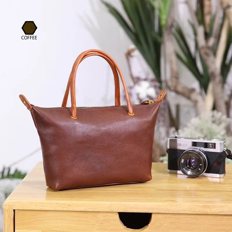 PNDME vintage fashion genuine leather ladies handbag simple daily outdoor high quality cowhide women's shoulder crossbody bags