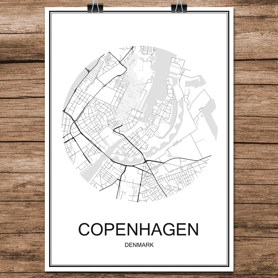 Копенгагена спортивной площадки известных мировых городская улица карта печать